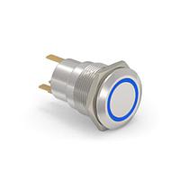 Alcoswitch - TE Connectivity 2-2213764-0 Pushbutton Switches AV19 SPM 0.4VA FIX RING LED BLUE 24V