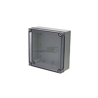 Bud Industries PIP-11772-FC Fiberglass Box PC+10% Fiberglass Box with Captive Screws and Clear Cover (7.1 X 7.1 X 3 In)