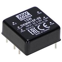 MEAN WELL DKMW15G-15 Isolated 15W 18-75Vin +/-15V +/-500mA DIP 1x1 Reg