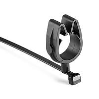 HellermannTyton 156-01790 Standard Cable Ties MOC Clip, 19 mm Transverse, Assembled to T50SMVC Swivel Tie, PA66HIRHSUV, Black, 1000/ctn