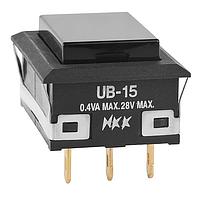 NKK Switches UB15NKG01N-A Sealed ON(ON) RECT BLK CAP .4VA SNAP-IN LUG
