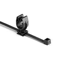 HellermannTyton 156-01815 Standard Cable Ties MOC Clip, 10 mm, Unassembled to T50R Tie, PA66HIRHSUV, Black, 2000/ctn