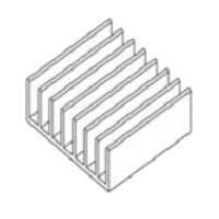 Wakefield Thermal 517-95AB DC/DC Converter Heat Sink for DC/DC Converters, Half Brick, 57.9x61x24.1mm, Horizontal, 8 Fins