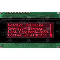 Matrix Orbital LK204-25-422-R-VPT LCD Character Display Modules 20x4 Red Txt Blk B/G Voltage Regulator