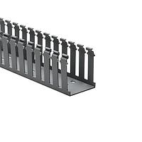HellermannTyton 181-00214 Slotted Wall Wiring Duct Slotted Wall Wiring Duct, 2.5" x 3", Adhesive, PVC, Gray, 120ft/Carton