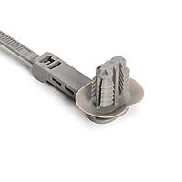 HellermannTyton 157-00205 Cable Tie Mounts 1-Pc Cable Tie/Fir Tree Mount with Disc, 9"L, 6.2 - 13.0 mm, PA66HIRHS, Gray,