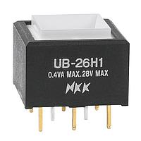 NKK Switches UB26SKG035F Pushbutton Switches SQ DPDT ON-ON GREEN LED PC BODY ONLY
