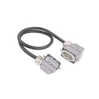 HARTING 20871466002200 Heavy Duty Power Connectors Han 10E Power Cable Assembly, Double Lever Metal Hoods, Side Entry, Male/Female Double Ended, UL2237 Listed, 2.0m