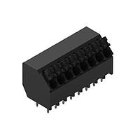 Wurth Elektronik 691410120008 Fixed Terminal Blocks WR-TBL 3.5mm pitch Monoblock THT Black 45 deg Dual Pin cable entry Screwless Push In 8P