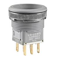 NKK Switches LB25WGG01 Pushbutton Switches DPDT ON-(ON)GRAY RND PANEL SEAL BODY ONLY