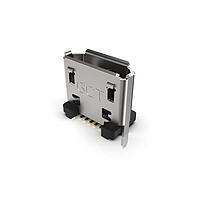 GCT (Global Connector Technology) USB3180-30-C Micro USB Type B Connectors Micro B Skt Vert SMT 30u" 4x1.7mm stake MF L In Peg T&R+cap