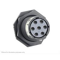 Eaton Souriau-Sunbank UTGX714D7S Receptacles Jam nut receptacle, without backshell, with 7 female PCB contacts, IP68/69K in unmated conditions