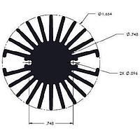 Wakefield Thermal 19756-XL-AB W/O ANO Heatsinks Radial Fin Heat Sink for LED, 3.25 Inch Fin without Black Anodized