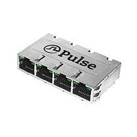 Pulse Electronics J1N-0003NL Modular Connectors / Ethernet Connectors 1X4 TAB UP W/LED'S PoE+