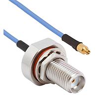 Amphenol SV Microwave FSSMPS-047-FBSMA-180 RF Cable Assemblies SMPS Straight F  SMA BKHD F 18"Cable