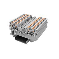 Amphenol Anytek APTS154SDGY00G DIN Rail Terminal Block APT 1.5mm2/2-2 Feed-through terminal blockSingle layer , 2in-2out Grey