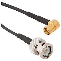 Amphenol RF 245103-02-06.00 RF Cable Assemblies BNC STRT Plg to SMB RA Plg RG-174 6in