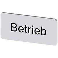 SIEMENS 3SU19000AC810AP0 Labeling Plate, Betrieb INSCR. LABEL,SILVER 12.5 X 27MM, BETRIEB