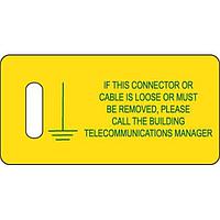 Panduit PT-BGND Tag Network Bldg Grd Tag 2.75x1.38 Warning
