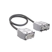 HARTING 20871469001100 Heavy Duty Power Connectors Han 16E Power Cable Assembly, Double Lever Metal Hoods, Top Entry, Male/Female Double Ended, UL2237 Listed, 1.0m
