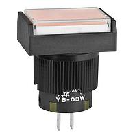 NKK Switches YB03WKW01-5C05-JC LED RECT BSH MNT SEAL 5V RED LED CLR/RED CAP