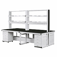 DaiHan DH.WFE3024 Laboratory Assembly Center Tables (w2400×h800/1900mm, with Shelves)