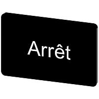 SIEMENS 3SU19000AD160GB0 Labeling Plate, Arret INSCR. LABEL, BLACK 17.5 X 27MM, ARRET