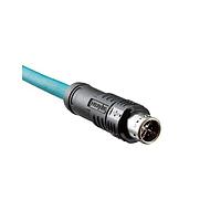 Amphenol LTW MSXS-08BMMM-PL8X05 Sensor Cables / Actuator Cables Circular Metric Connector MPronto-12 (M12 Push Pull), X Code, PROFINET, Metal, 0.5A, 08 pins, Male Connector, Male Contact, Straight, Overmolded, Length 5000mm, IP68 Mated