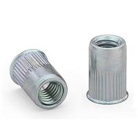 ATLAS AETKS-M6-3.0ZI Rivet Nut Atlas Rivet Nut, Atlas FM, AETK, Thin Head Knurled Round Body, Open End, Steel, Thread Size - M6,