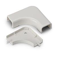 HellermannTyton TSRP1FW-25-1 Wire Ducting & Raceways Elbow Cover, 3/4", 1" Bend Radius, PVC, Office White, 1/bg
