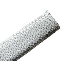 HellermannTyton 170-03066 Expandable Braided Sleeving, Expandable, Flame Retardant, 1.5" Dia, PET, Gray, 40 ft/reel