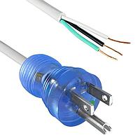 Qualtek Electronics 232003-06 AC Power Hospital Grade Cord 10' GRAY/CLEAR PLUG