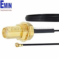 Fairview FMCA1006 SMA Female Bulkhead to UMCX 2.5 Plug Cable RG178-DS Coax and RoHS Compliant