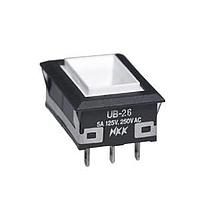 NKK Switches UB26NKW015F Pushbutton Switches RECT ON-ON GREEN LED SOLDER LUG BODY ONLY