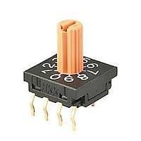 NKK Switches FR01KR10P-W-S Rotary Switches 10 POS REAL PLASTIC SHAFT STRT PC WSHBLE
