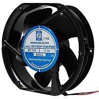 Orion Fans OD172SAP-48HBIP69K Axial DC Fan, 172x150x51mm, 48VDC, 235CFM, 0.48A, 52dBA, 3300RPM, Ball, Wire, IP69K