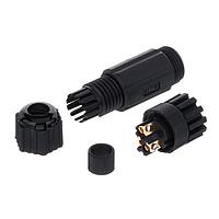 Amphenol LTW 8P-03BFFB-SL7001 Circular Metric Connectors M8 Circular Metric Connector, A Code, Plastic, 3A, 03 pins, Female Connector, Female Contact, Straight, Screw Thread, Screw-in, Field Installable, F4.5 - F6.5mm, IP67 Mated