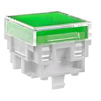 NKK Switches AT4162JF Button SQ CLR LNS/GRN DIFF LB WITH GREEN LED