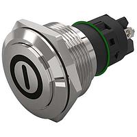 EAO 82-6162.1000.B001 Anti-Vandal 19 mm, Pushbutton, Stainless steel, flush/raised, Solderingterminal, Maintained, Silver Contacts