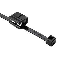 HellermannTyton 156-00554 Edge Clip 2-Piece Cable Tie & Edge Clip, 6.5" Long, EC4B, Panel Thickness .04".12", 50lb, PA66HS, Black,