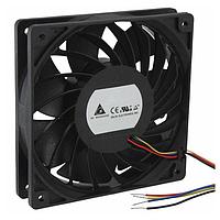 Delta Electronics, Inc. THB1224B Tubeaxial Fan, 120x25mm, 24VDC, 174.53CFM, Ball, 4Leads, Lock Rotor Sensor, Tach/PWM