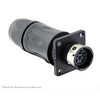 Eaton Souriau-Sunbank UTGX0JC103W3P Receptacles Square flange receptacle, with cable gland backshell, for 6 male contacts,  IP68/69K