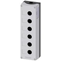 SIEMENS 3SU18560AA000AB1 Enclosure ENC METAL,GREY TOP, 6 HOLE, 22MM,EMPTY