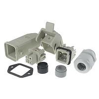 HARTING 10200030002 Connector Kits HAN 10A 3P+GRD PLASTC TOP ENTRY HOOD STRT