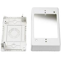 HellermannTyton TSRPFW-JB1 Wire Ducting & Raceways Single Gang Junction Box, 1-1/4" Deep, PVC, Office White, 1/bg