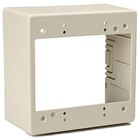 HellermannTyton TSRPI-JBD2 Wire Ducting & Raceways Dual Gang Junction Box, 2.77" Deep, 3-Piece, PVC, Ivory, 1/bg
