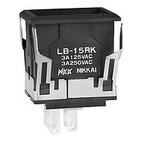 NKK Switches LB15RKW01-5F05-JB Pushbutton Switches SPDT ON-(ON)RND PB GRN W/ CLR/WHT LENS