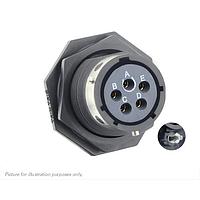 Eaton Souriau-Sunbank UTGX714D5S32 Receptacles Jam nut receptacle & hold down clips,without backshell, with 5 female PCB contacts, IP68/69K in unmated conditions