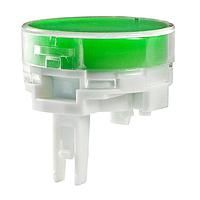 NKK Switches AT4164JF Button ROUND CLR LNS/GREEN DIFF LB WITH RED LED