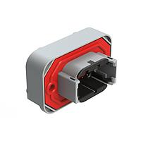 Amphenol SINE Systems ATM13-08PB-BM04 Connectors RA Flng Mnt PCB Rcpt 8POS Gry Tin Cont B